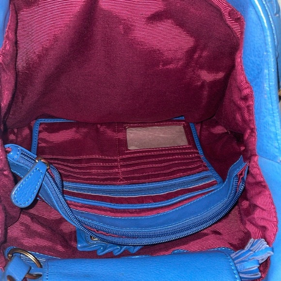 Isabella Fiore Blue Floral Shoulder Bag - Picture 11 of 13